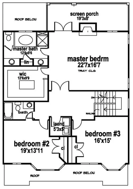 Second Floor Plan for House Plan #396282