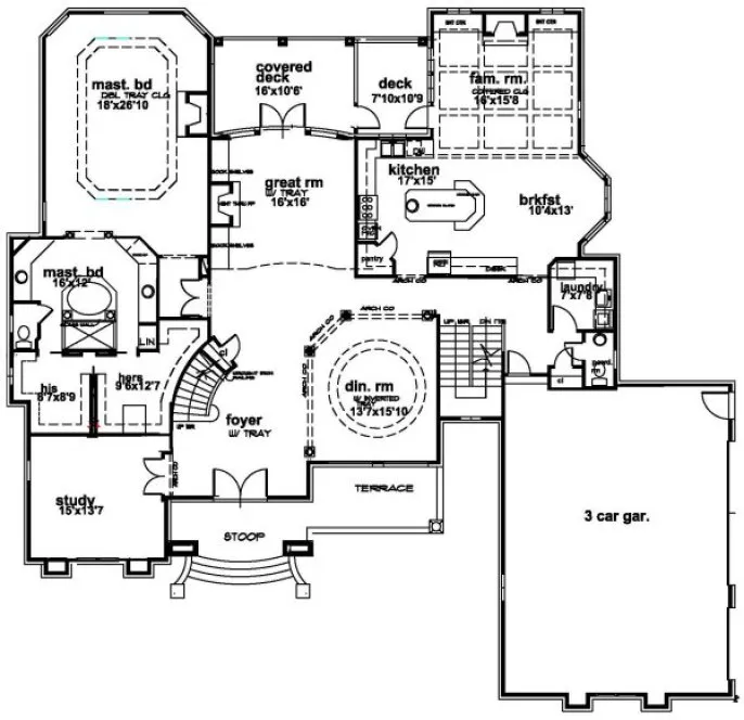 Main Floor Plan for House Plan #398204