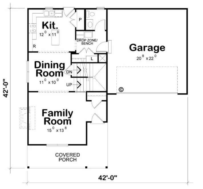 Main Floor Plan for House Plan #154341