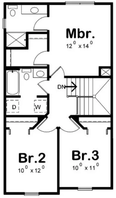 Second Floor Plan for House Plan #154341