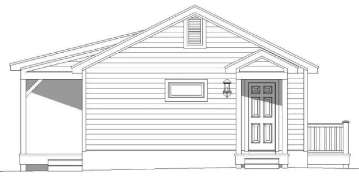 Rear Elevation for House Plan #697551