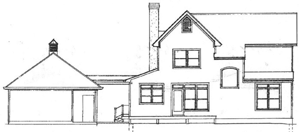 Rear Elevation for House Plan #117951