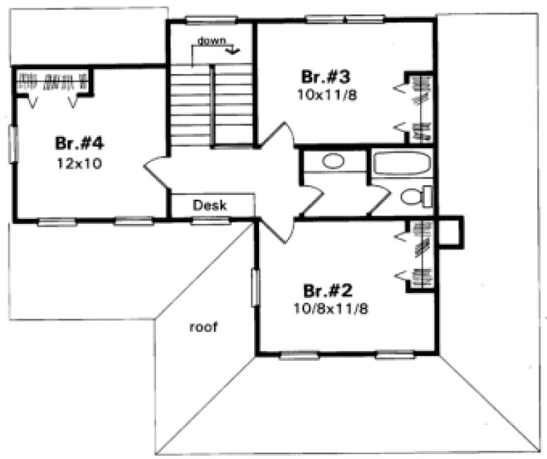 Second Floor Plan for House Plan #117951