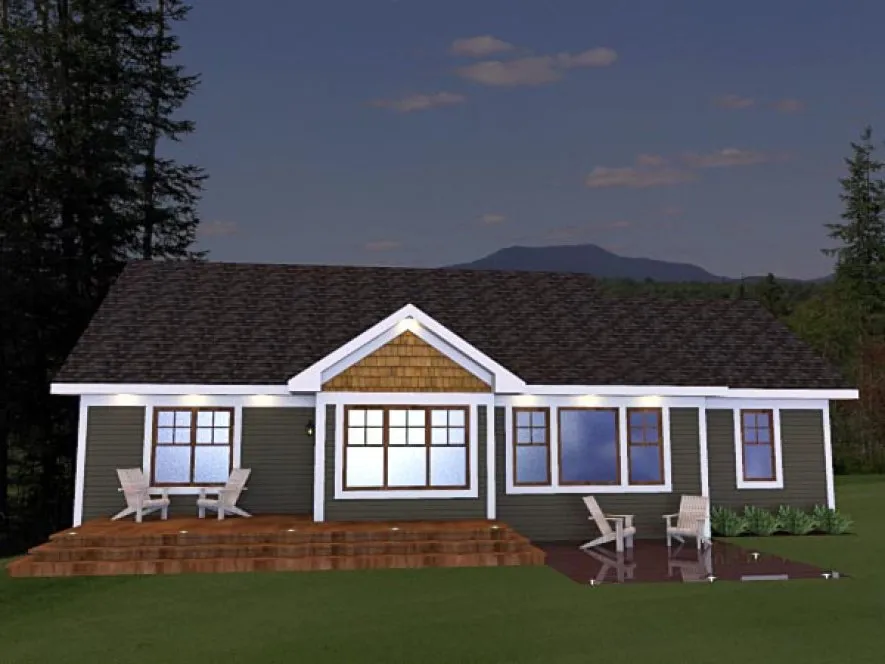 Rear Elevation for House Plan #284271