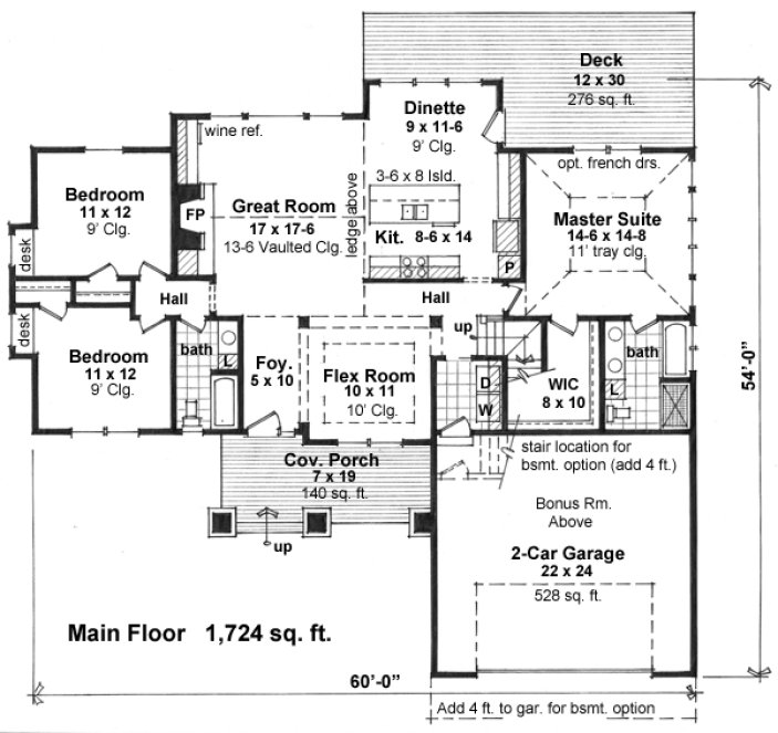 Main Floor Plan for House Plan #284271