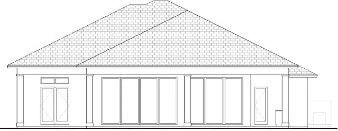Rear Elevation for House Plan #910552