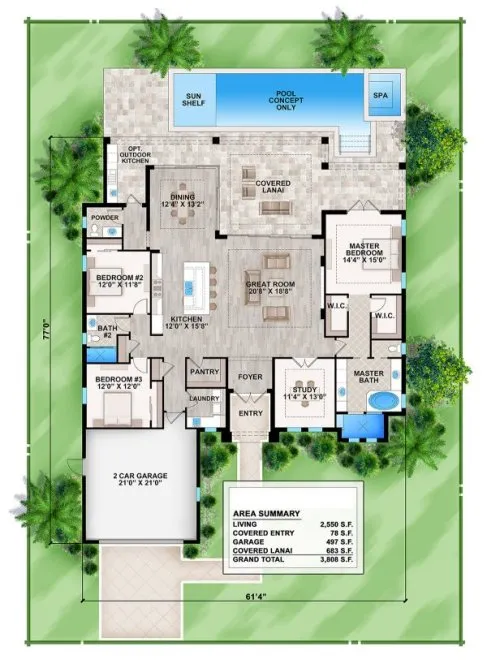Main Floor Plan for House Plan #910552