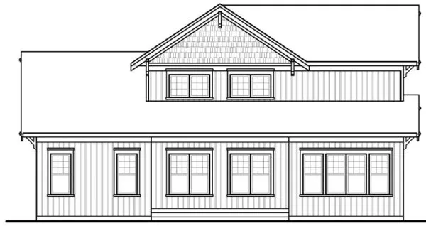 Rear Elevation for House Plan #144162