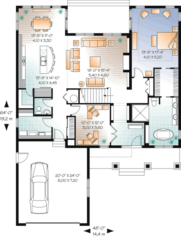 Main Floor Plan for House Plan #144162