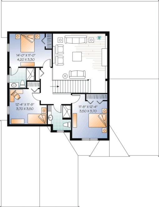 Second Floor Plan for House Plan #144162