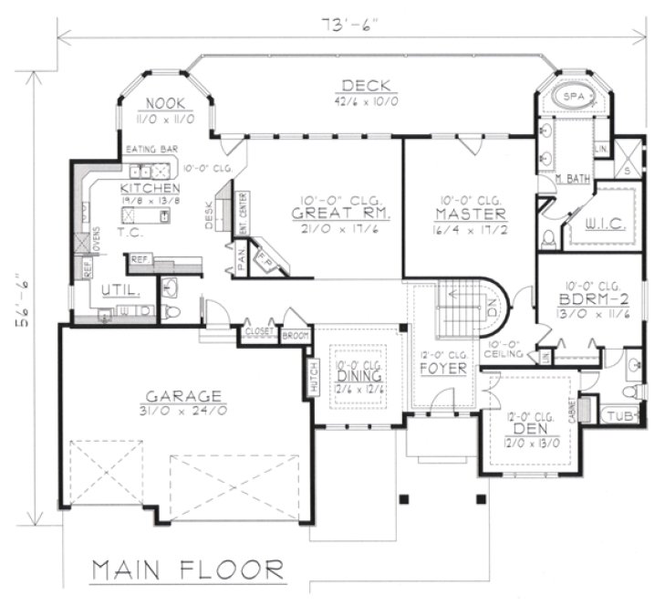 Main Floor Plan for House Plan #803354