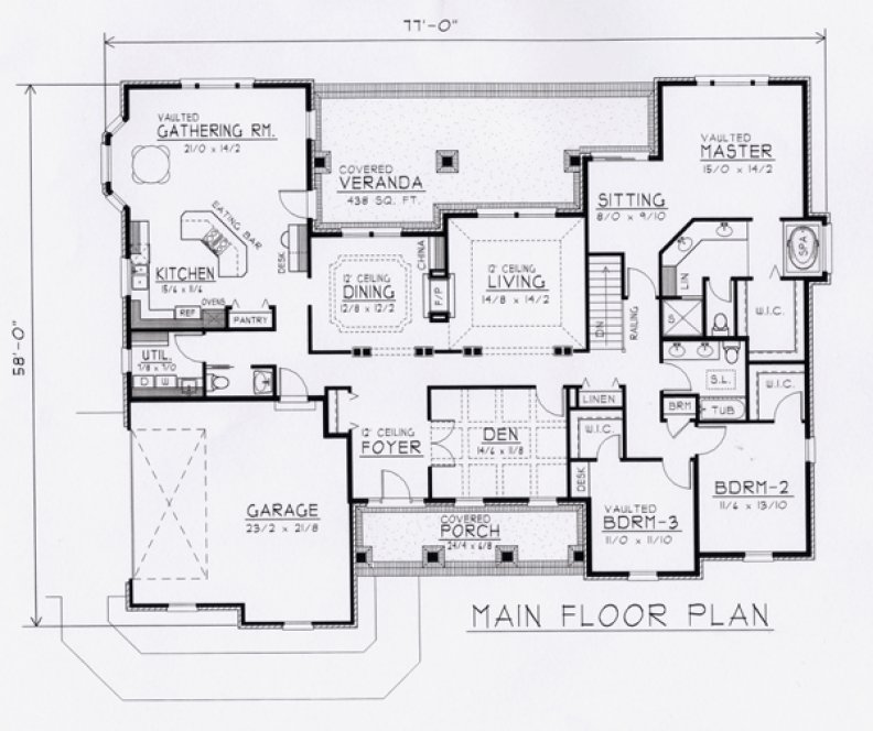 Main Floor Plan for House Plan #807372
