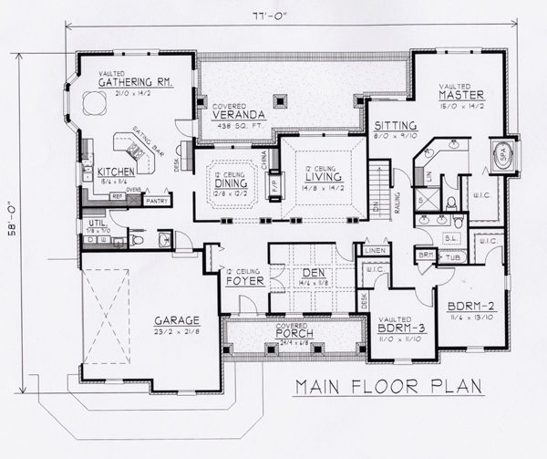 Main Floor Plan for House Plan #807372