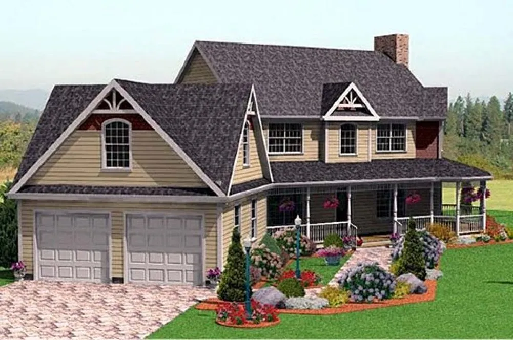 Left Elevation for House Plan #734122