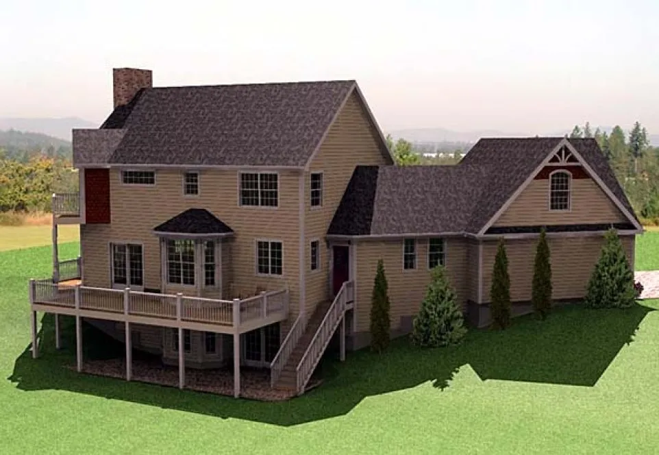 Rear Elevation for House Plan #734122