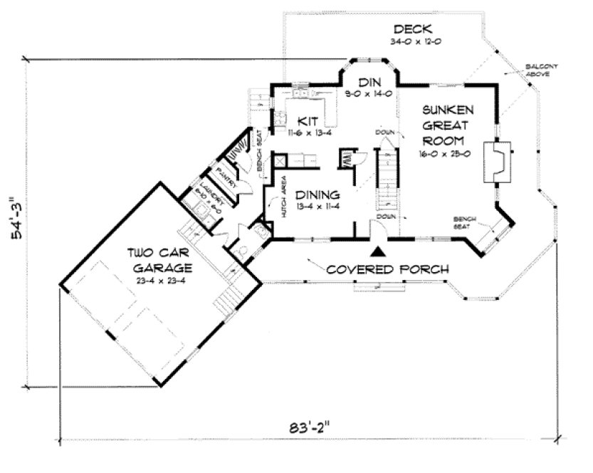 Main Floor Plan for House Plan #734122