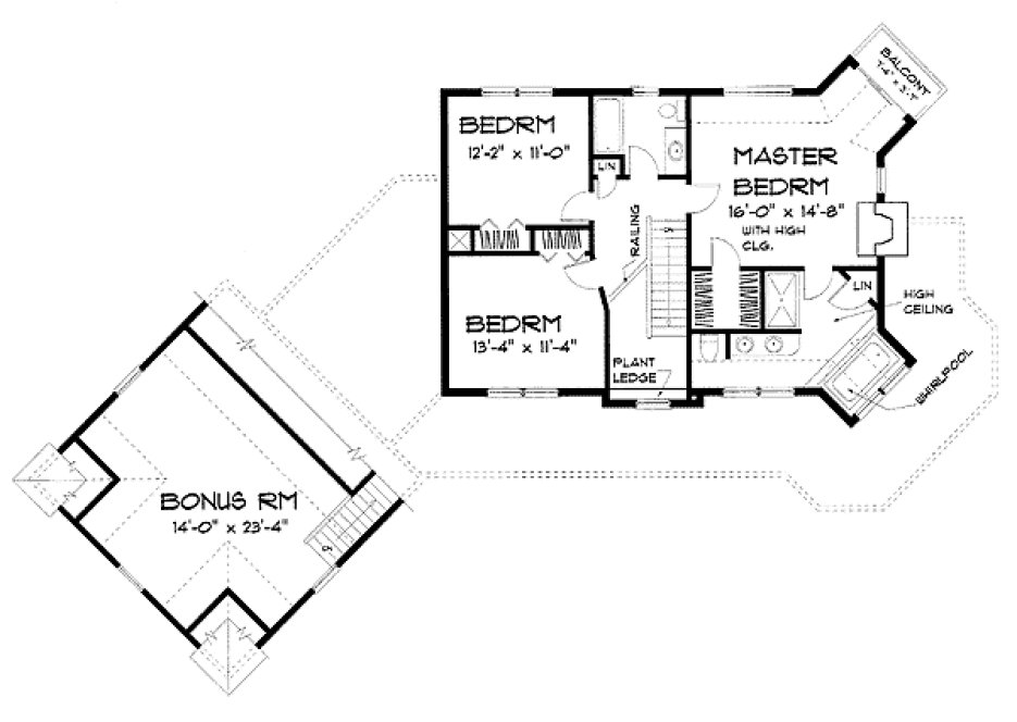 Second Floor Plan for House Plan #734122
