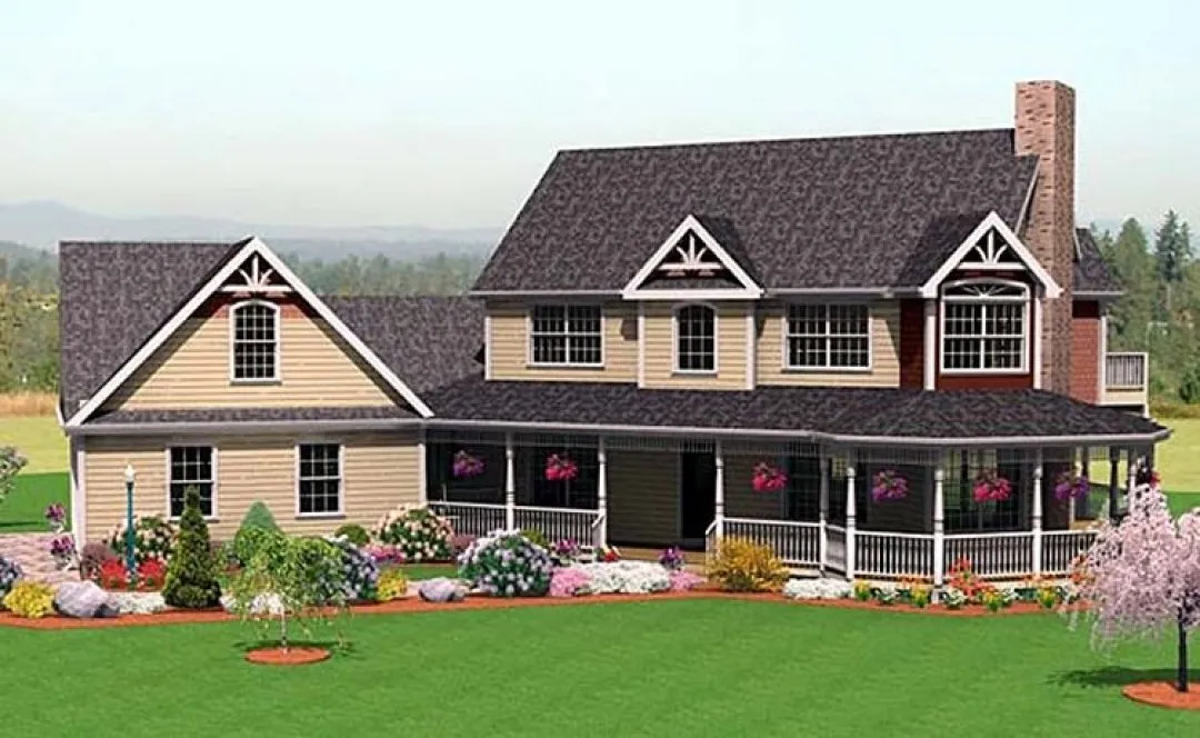 Full Rendering for House Plan #734122