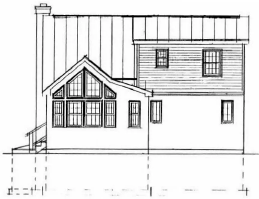 Rear Elevation for House Plan #733841