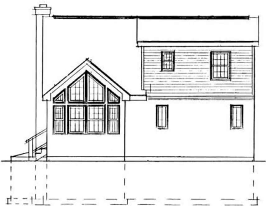 Rear Elevation for House Plan #733341