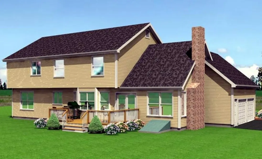 Rear Elevation for House Plan #731162