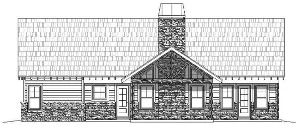 Rear Elevation for House Plan #695902