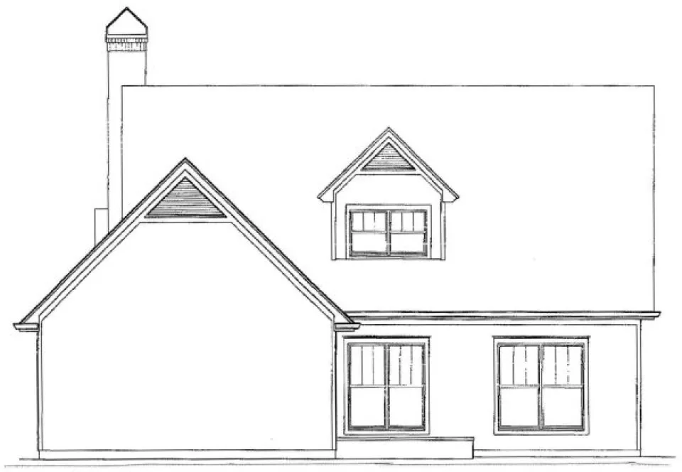Rear Elevation for House Plan #118081