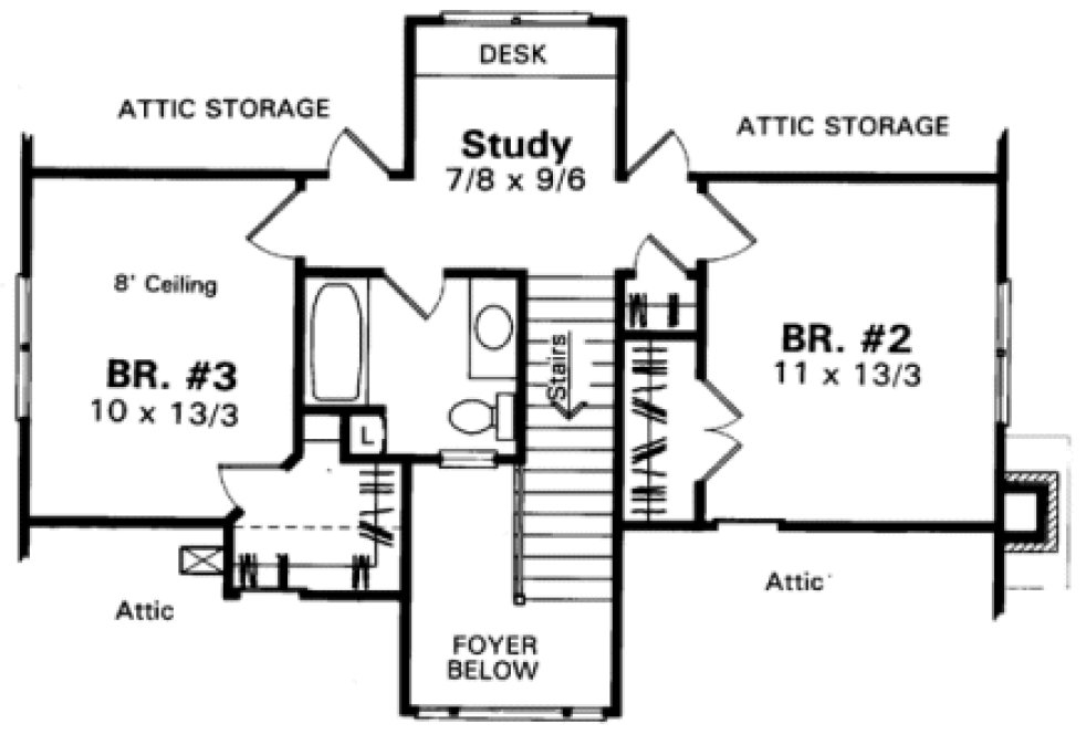 Second Floor Plan for House Plan #118081