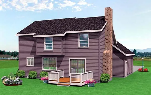 Rear Elevation for House Plan #731251