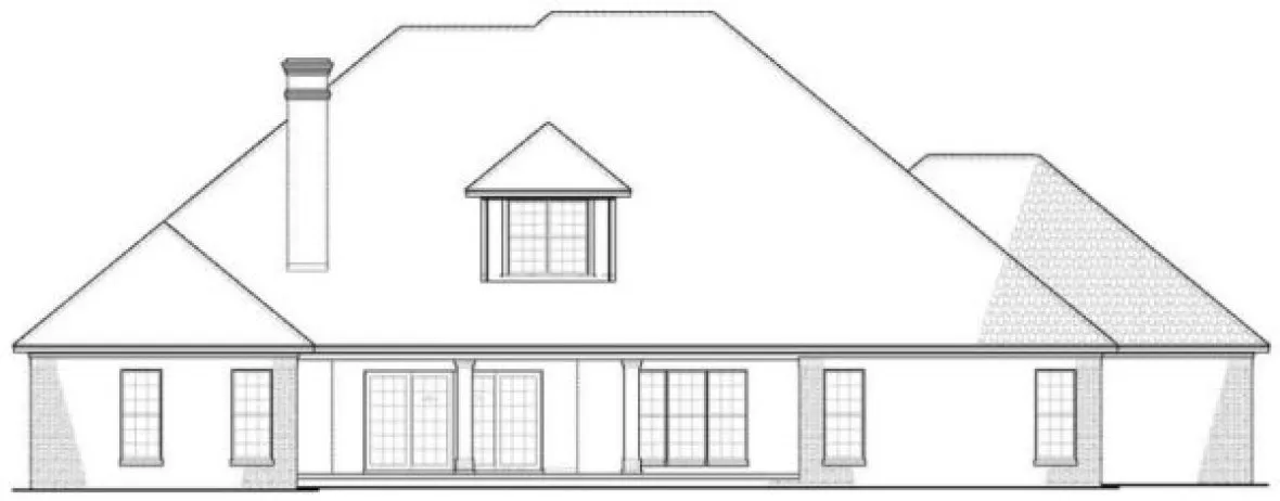 Rear Elevation for House Plan #314623