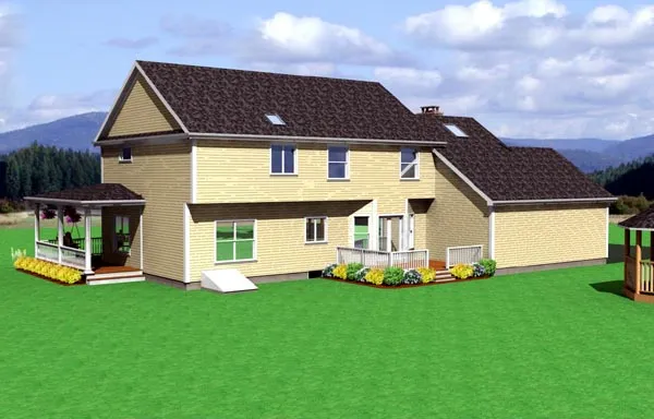 Rear Elevation for House Plan #737872