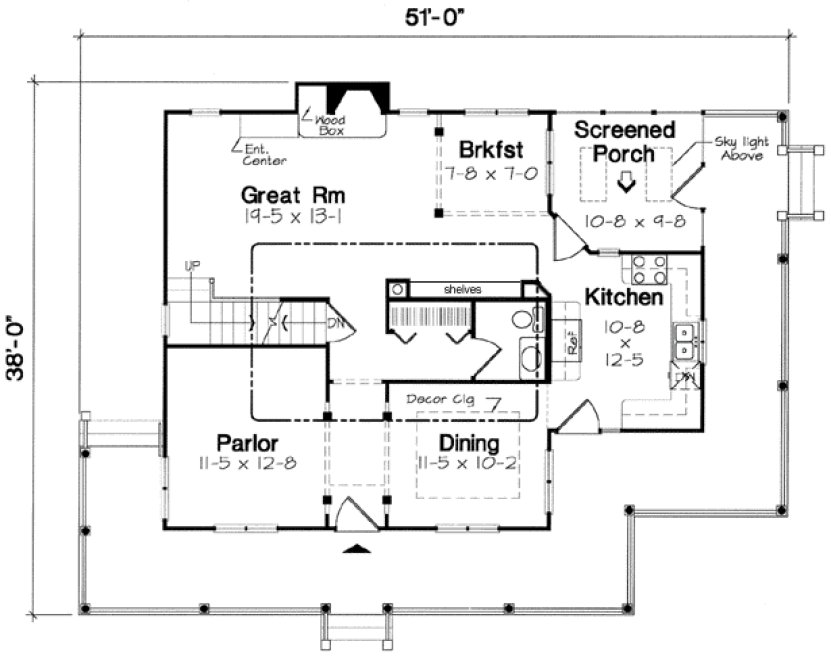 Main Floor Plan for House Plan #182891