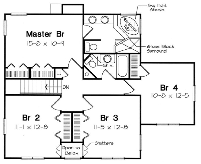 Second Floor Plan for House Plan #182891