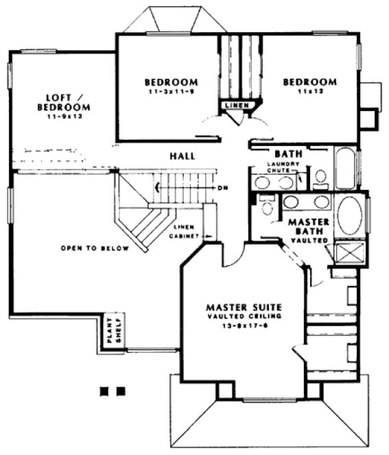 Second Floor Plan for House Plan #184422