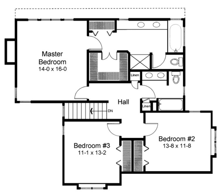 Second Floor Plan for House Plan #181202