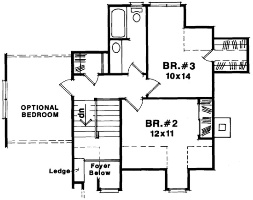 Second Floor Plan for House Plan #119281