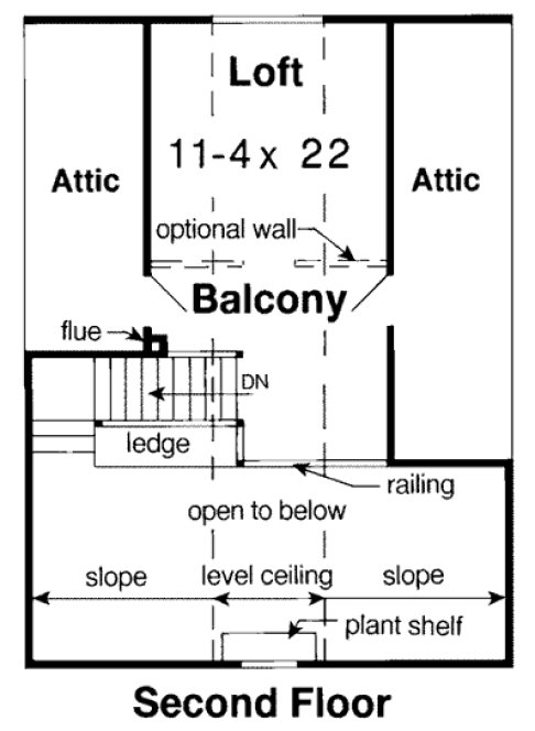 Second Floor Plan for House Plan #187201