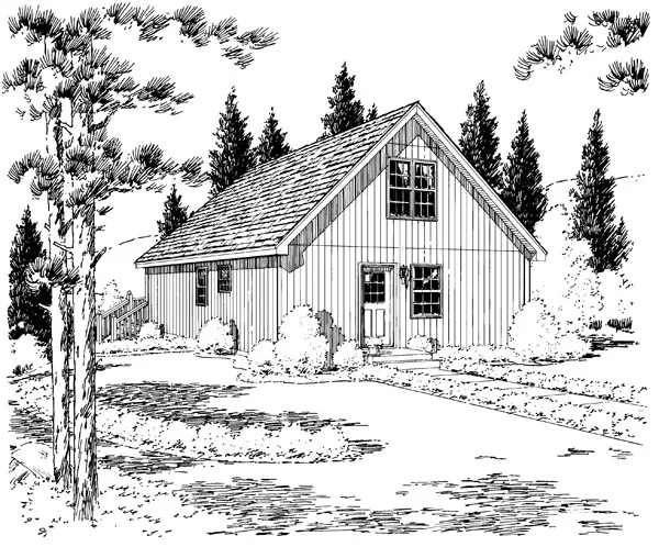 Rear Elevation for House Plan #182801