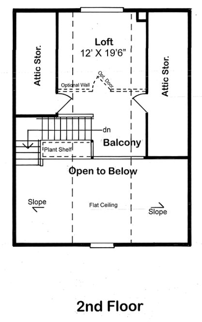 Second Floor Plan for House Plan #182801