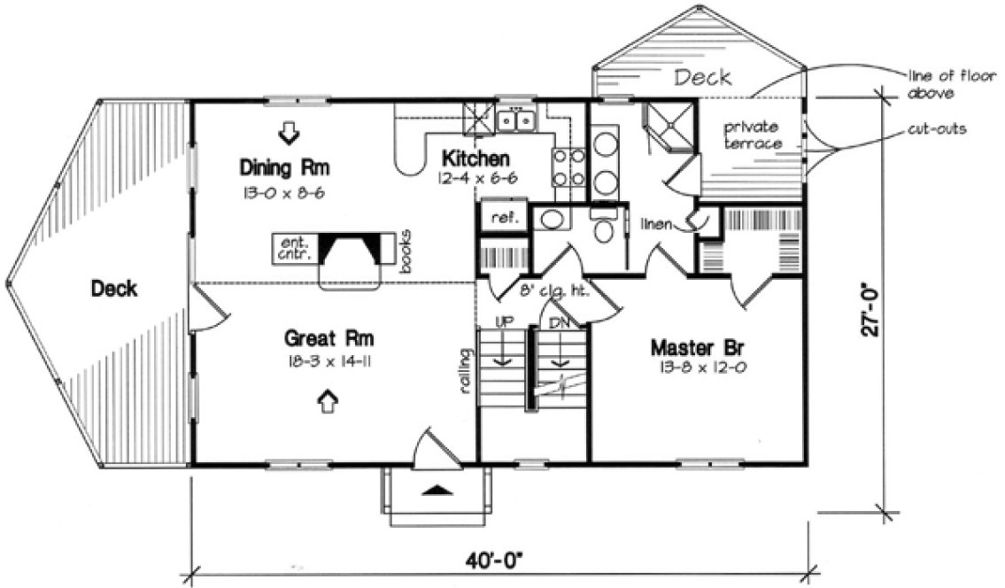 Main Floor Plan for House Plan #185581