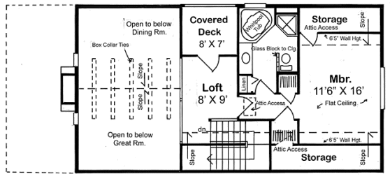 Second Floor Plan for House Plan #182651