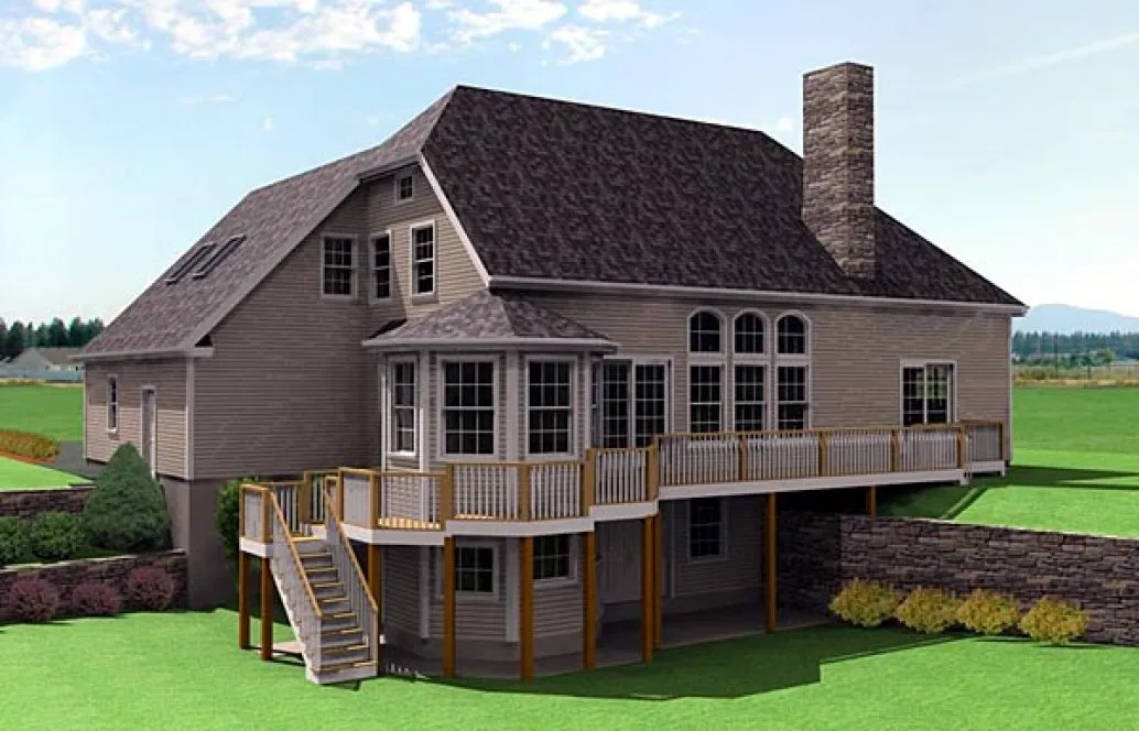 Rear Elevation for House Plan #738522