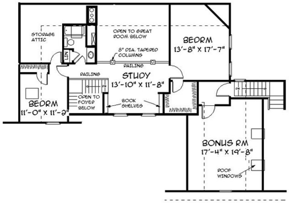 Second Floor Plan for House Plan #738522