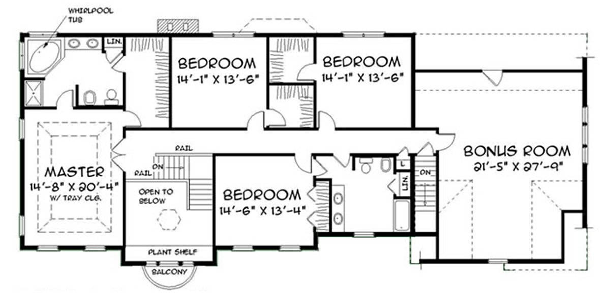 Second Floor Plan for House Plan #734453