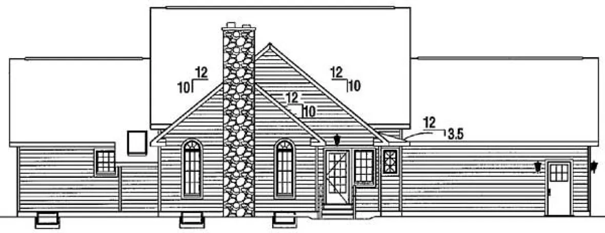 Rear Elevation for House Plan #185642