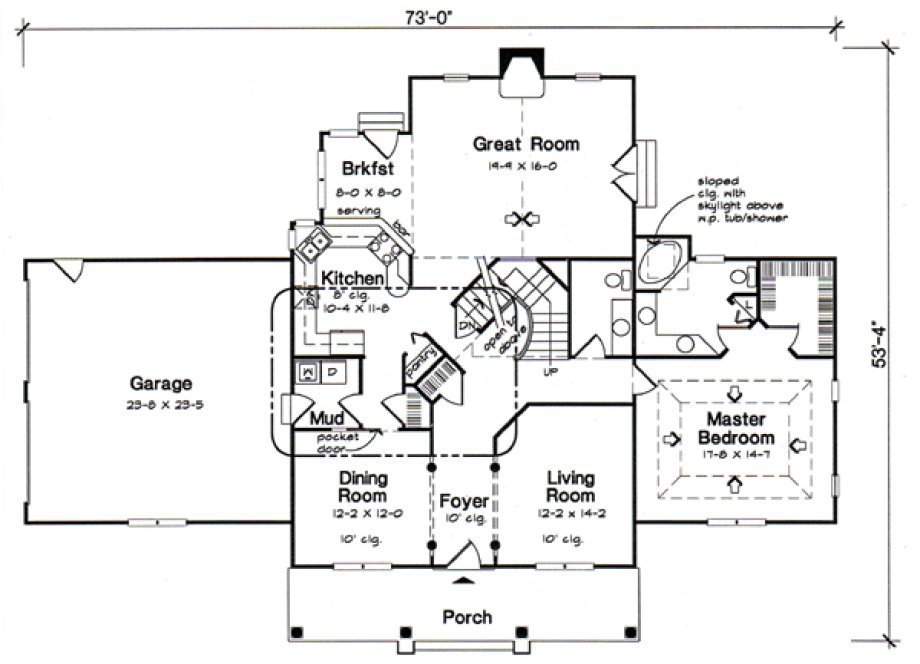Main Floor Plan for House Plan #185642