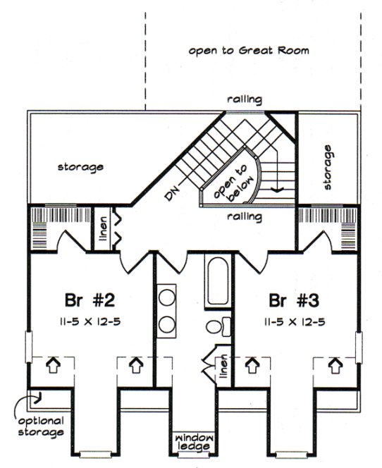Second Floor Plan for House Plan #185642
