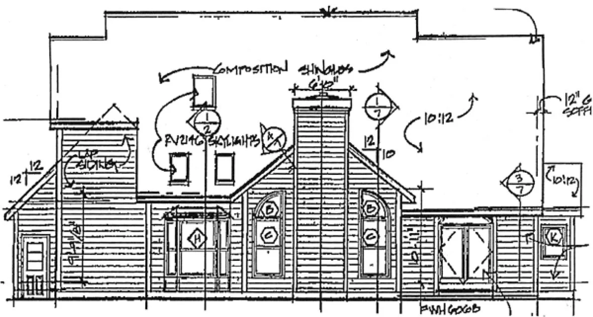 Rear Elevation for House Plan #189582