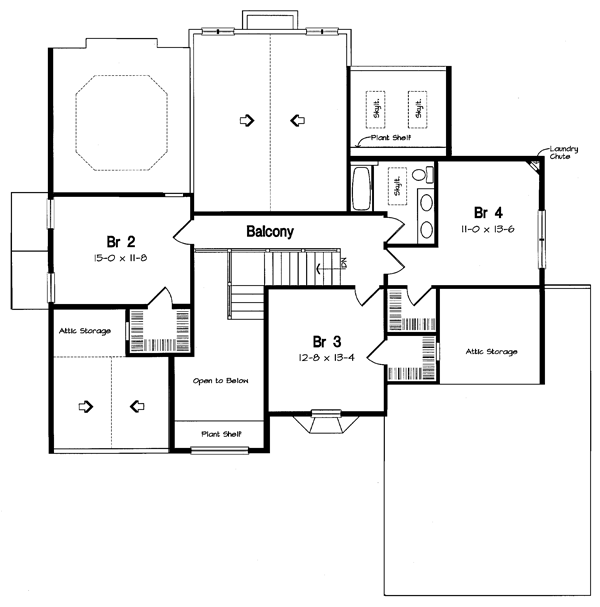 Second Floor Plan for House Plan #189582
