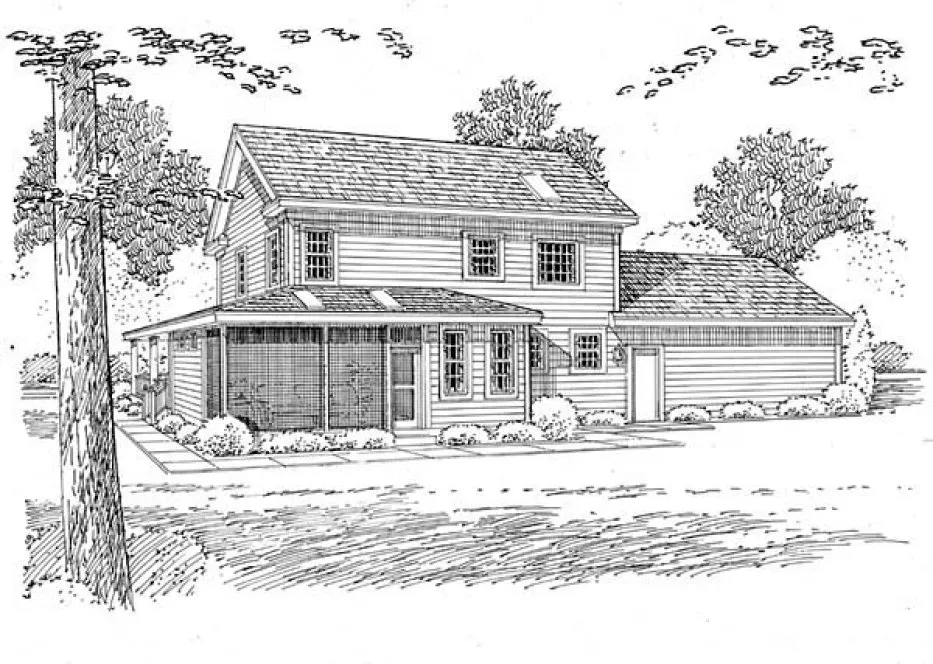 Rear Elevation for House Plan #189622